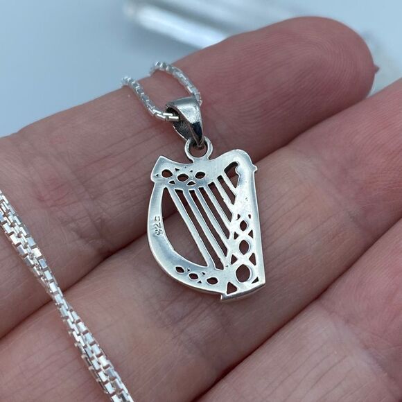 Harp Sterling Silver Necklace - Picture 6 of 6